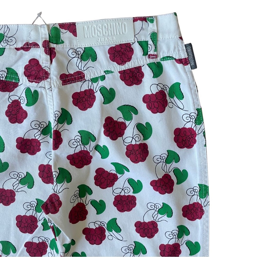 Moschino White Raspberry Print  Pants - Picture 3 of 3